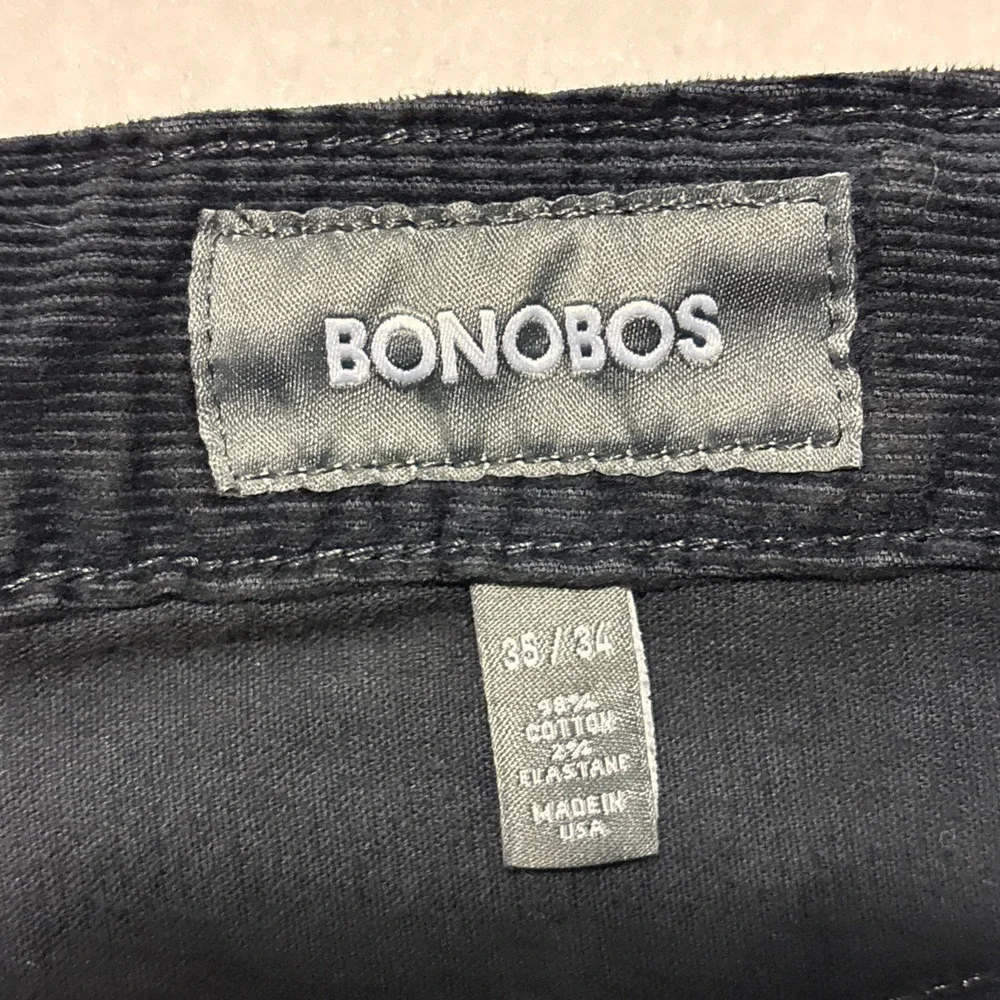 Bonobos Corduroy Pants Mens 35x34 Navy Blue Tailored Straight Chino French